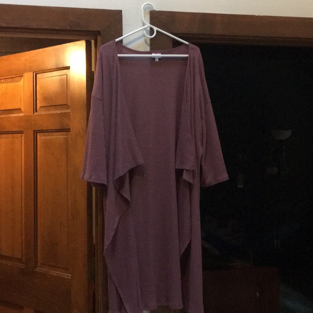 Lularoe L dusty rose waffle knit Shirley